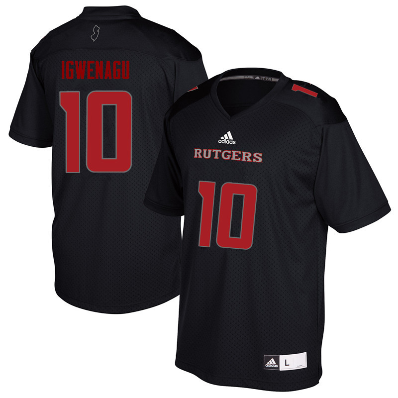 Men #10 Zukudo Igwenagu Rutgers Scarlet Knights College Football Jerseys Sale-Black